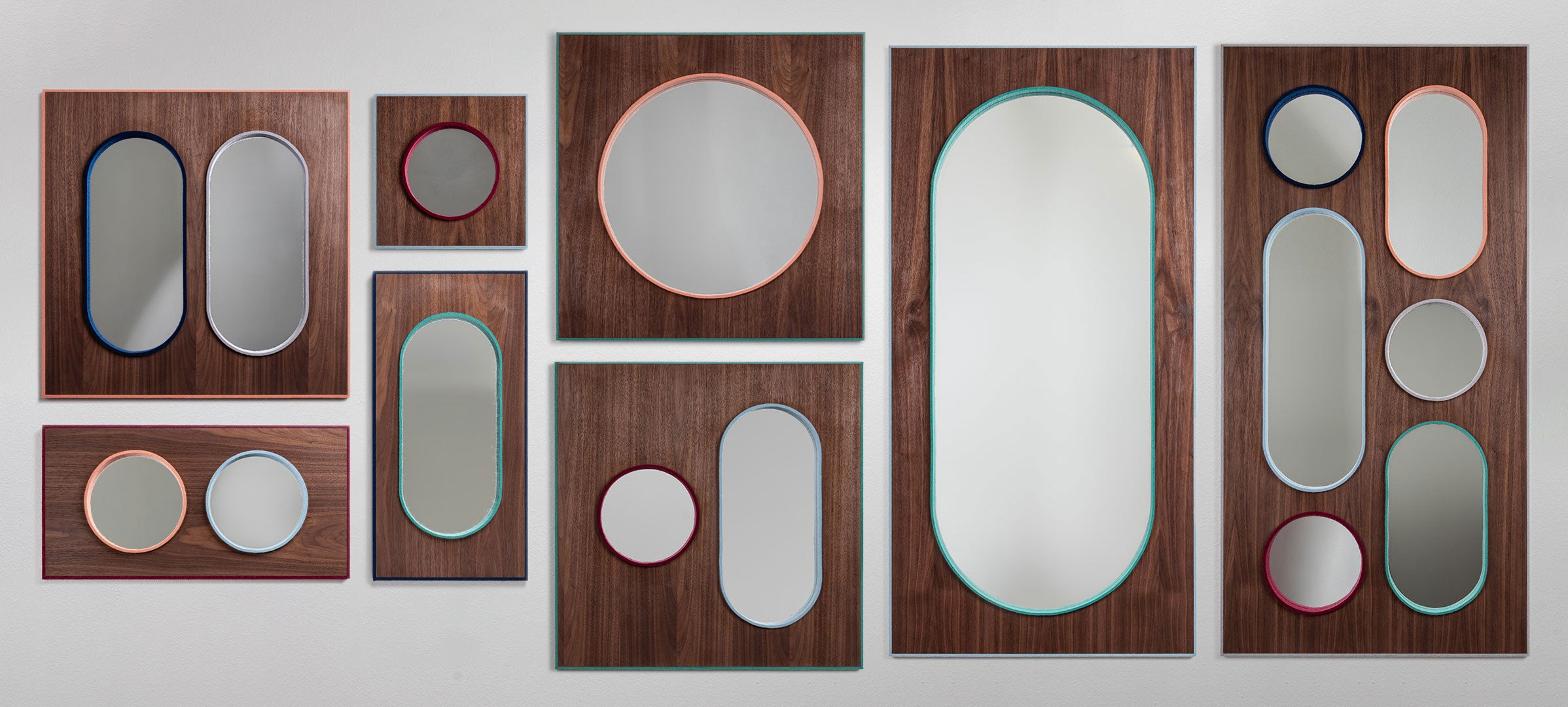 Juxt Felt Trim Mirror | Sleek and Colorful Mirrors