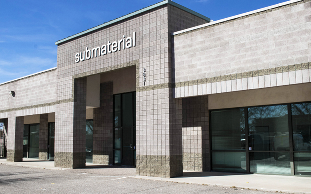 The front of the Submaterial building